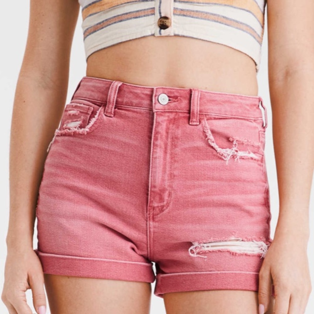 AE Strech Denim Mom Shorts